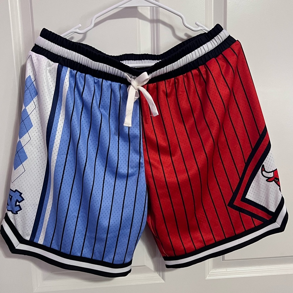 Men's Red and Blue Athletic Shorts
